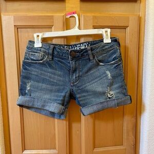 Pacsun blue denim cuffed shorts size 0